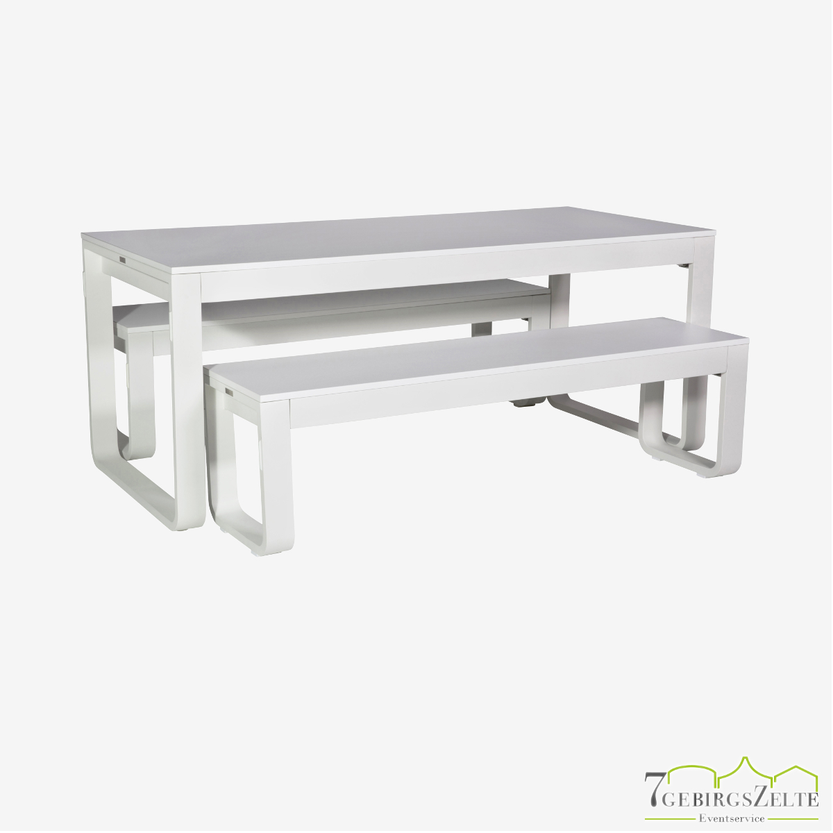 Flow Dinner Tisch 230 cm, Aluminium weiß