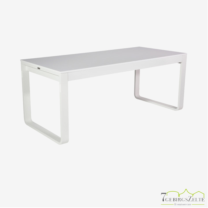Flow Dinner Tisch 180 cm, Aluminium weiß