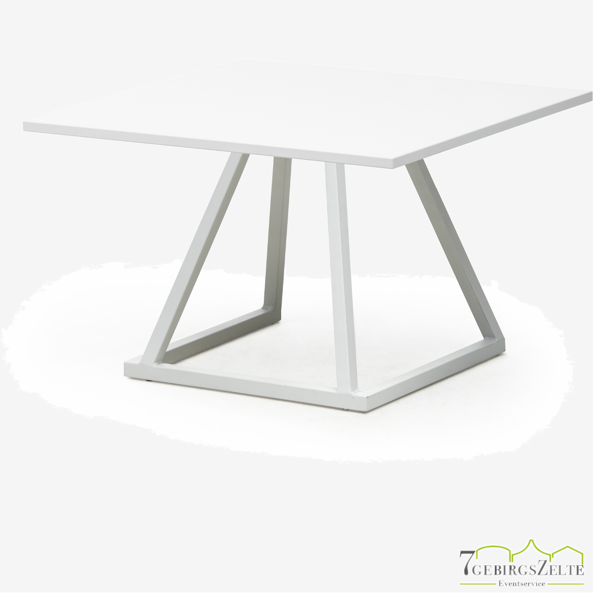 Linéa Lounge 70x70x40 - Aluminium weiß  - verschiedene Tischplatten