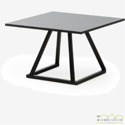 Linéa Lounge 70x70x40 - Aluminium schwarz  - verschiedene Tischplatten