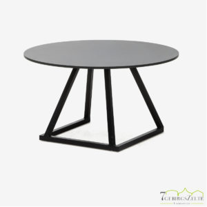 Linéa Lounge Rund 80 cm - Aluminium schwarz  - Tischplatte melamine schwarz