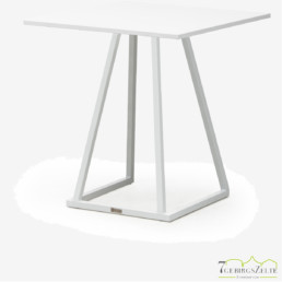 Linéa Lounge 70x70x74 - Aluminium weiß  - verschiedene Tischplatten