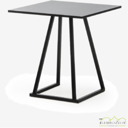 Linéa Lounge 70x70x74 - Aluminium schwarz  - verschiedene Tischplatten