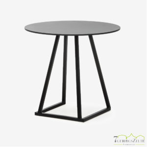 Linéa Lounge Rund 80 cm - Aluminium schwarz  - Tischplatte melamine schwarz