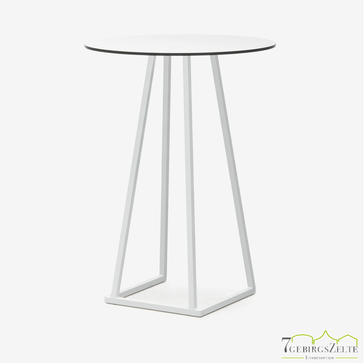 Linéa Lounge Rund 80 cm - Aluminium weiß  - Tischplatte melamine weiß