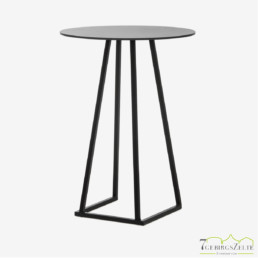 Linéa Lounge Rund 80 cm - Aluminium schwarz  - Tischplatte melamine schwarz