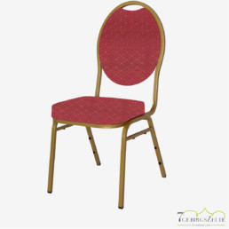 Stack chair Budget Red - gold frame - fire retardant red/gold fabric