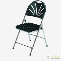 Folding chair  Deluxe  chrome frame - fire retardant schwarz/dotted fabric